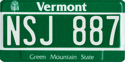 VT license plate NSJ887