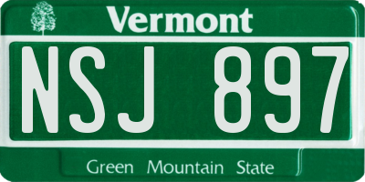 VT license plate NSJ897
