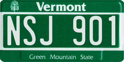 VT license plate NSJ901