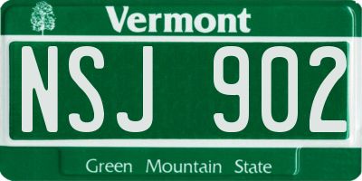 VT license plate NSJ902