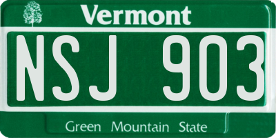 VT license plate NSJ903
