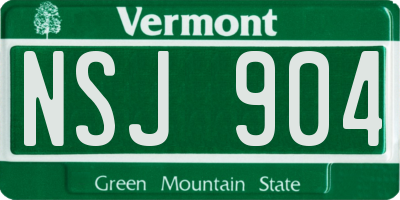 VT license plate NSJ904