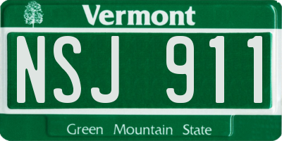 VT license plate NSJ911