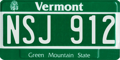 VT license plate NSJ912