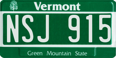 VT license plate NSJ915