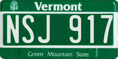 VT license plate NSJ917