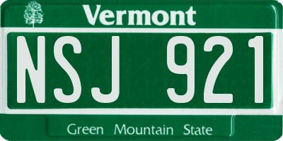 VT license plate NSJ921