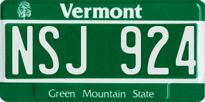 VT license plate NSJ924