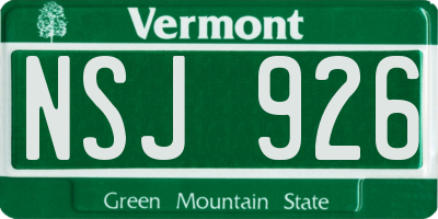VT license plate NSJ926