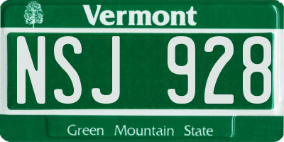 VT license plate NSJ928