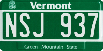 VT license plate NSJ937
