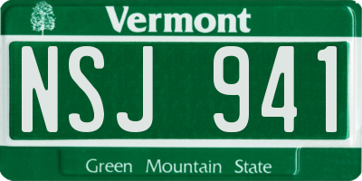 VT license plate NSJ941