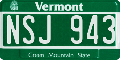 VT license plate NSJ943