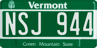 VT license plate NSJ944