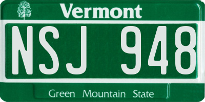 VT license plate NSJ948