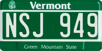 VT license plate NSJ949