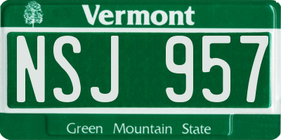 VT license plate NSJ957