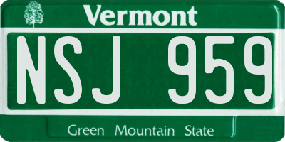 VT license plate NSJ959