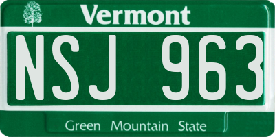 VT license plate NSJ963