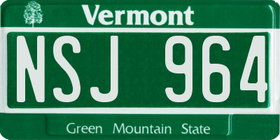 VT license plate NSJ964