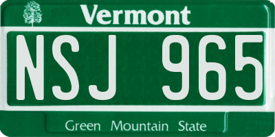 VT license plate NSJ965