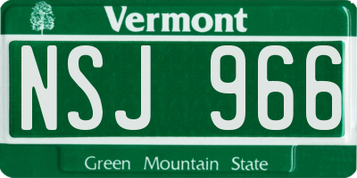 VT license plate NSJ966
