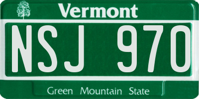 VT license plate NSJ970