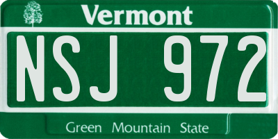 VT license plate NSJ972