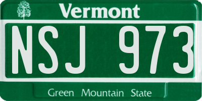 VT license plate NSJ973