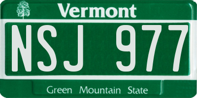VT license plate NSJ977