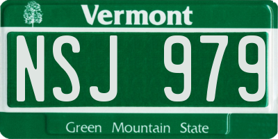 VT license plate NSJ979