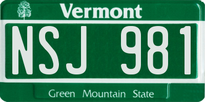 VT license plate NSJ981