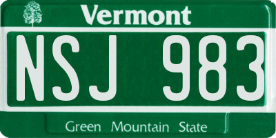 VT license plate NSJ983