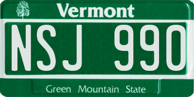 VT license plate NSJ990