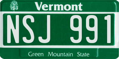 VT license plate NSJ991