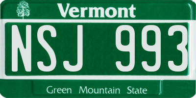 VT license plate NSJ993