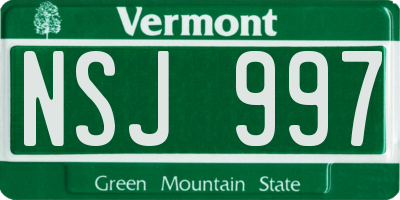 VT license plate NSJ997