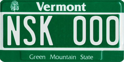 VT license plate NSK000
