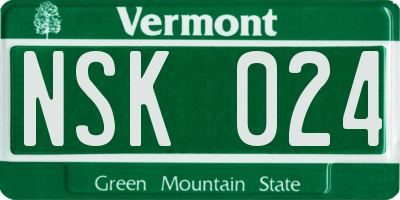 VT license plate NSK024
