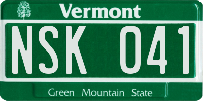 VT license plate NSK041