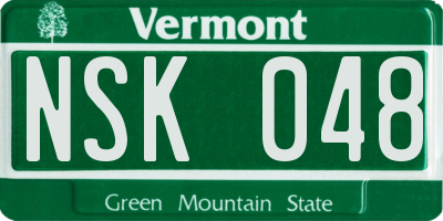 VT license plate NSK048