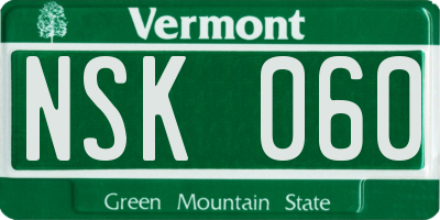VT license plate NSK060