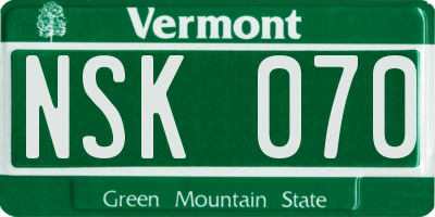 VT license plate NSK070