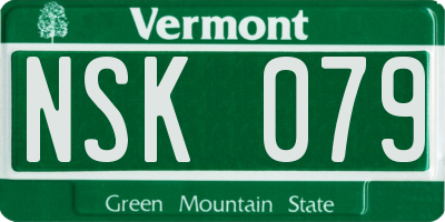 VT license plate NSK079
