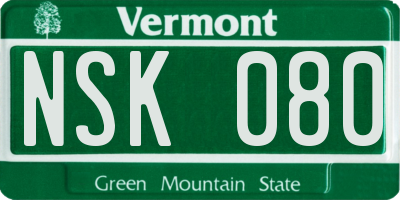 VT license plate NSK080