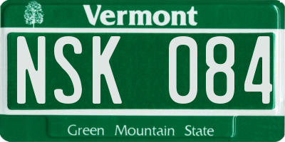 VT license plate NSK084