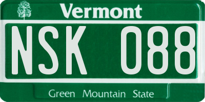 VT license plate NSK088