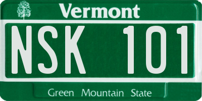 VT license plate NSK101