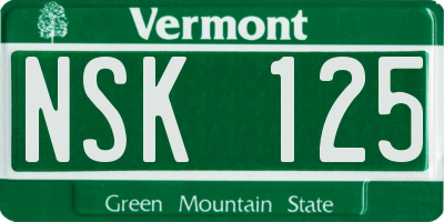 VT license plate NSK125