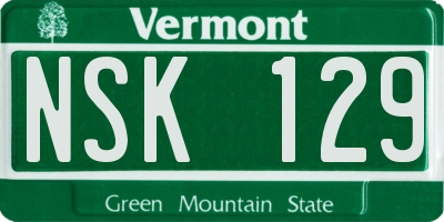VT license plate NSK129